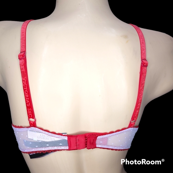 🆕️VS VERY SEXY Rosebud Dot Push-Up Bra Size 36B Lipstick Red & Lilac - Picture 10 of 14